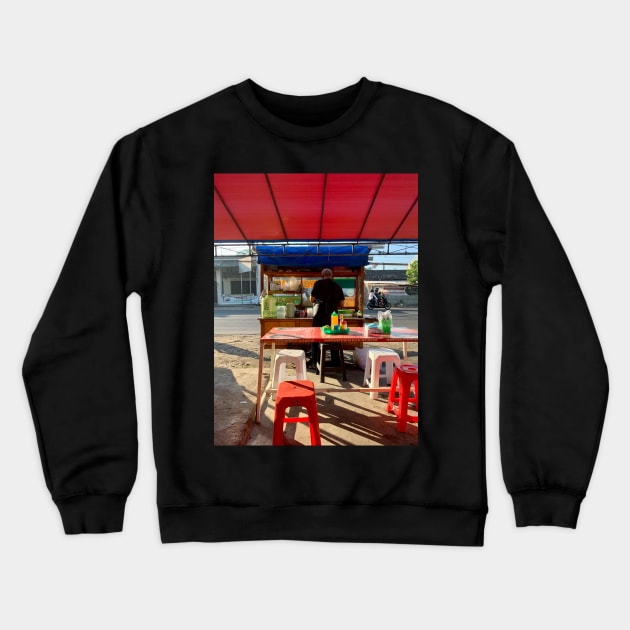 Yogyakarta Indonesian Street Food Crewneck Sweatshirt by Saestu Mbathi